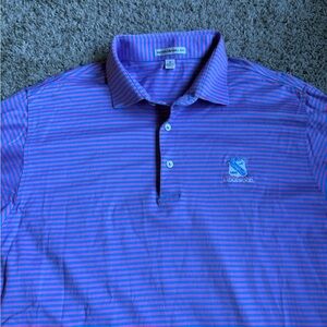 Peter Millar Purple and Blue Striped Golf Polo Shirt